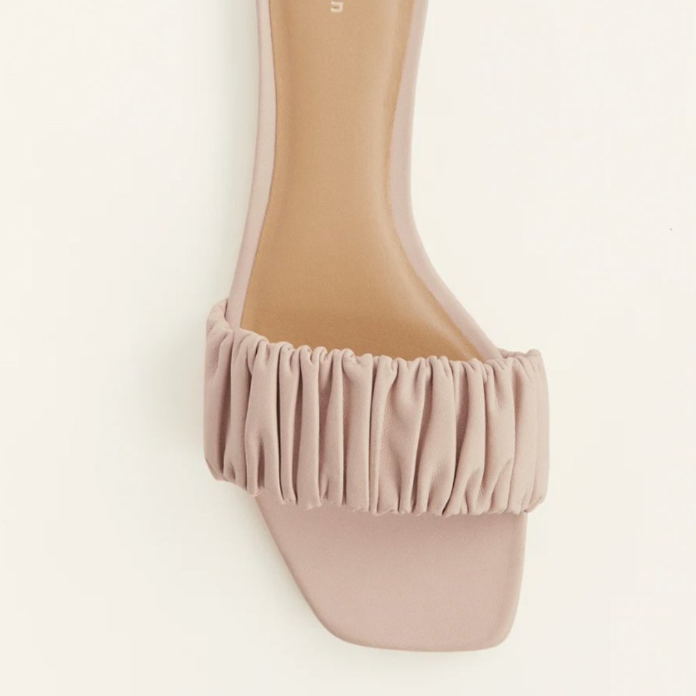 Reformation Marcella Ruched Flat Slide